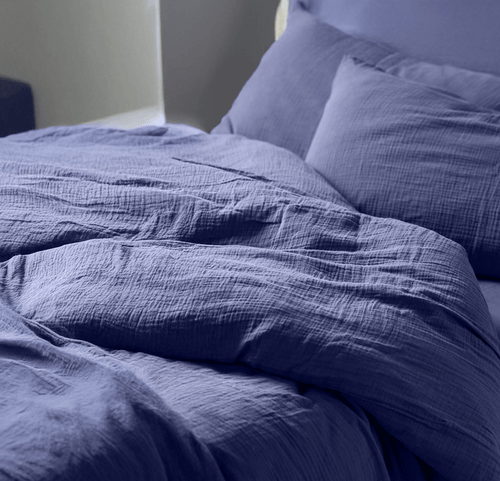 Blue Muslin Square Pillowcases