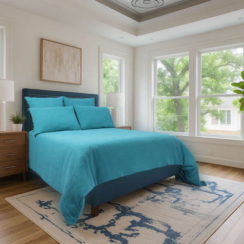 Green Lake Muslin Square Pillowcase