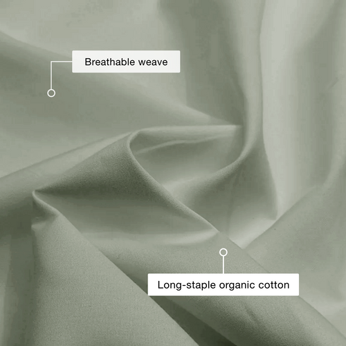 Sage Organic Cotton Percale Flat Sheet
