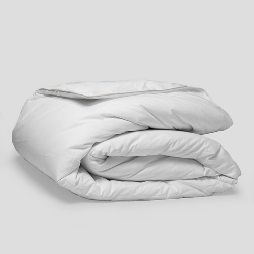 Light Grey Piped Percale Duvet Cover