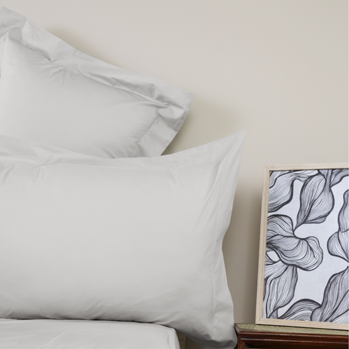 Light Grey Organic Cotton Percale Oxford Pillowcases