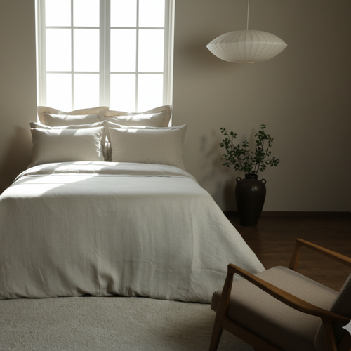 Linen Chambray Oxford Pillowcases Natural European