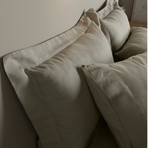 Chambray Oxford Pillowcases Natural European Linen