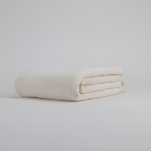 Butter Bean Muslin Duvet Cover