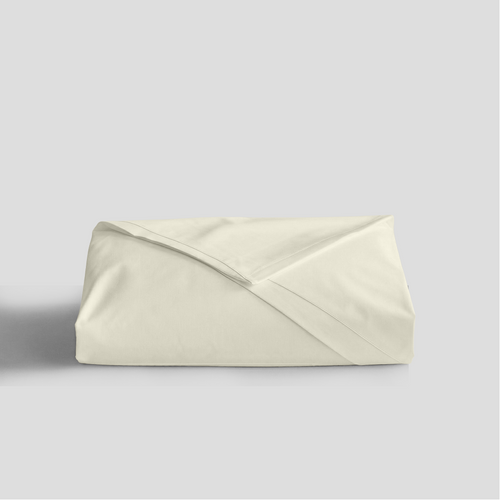 Ivory Organic Cotton Percale Flat Sheet