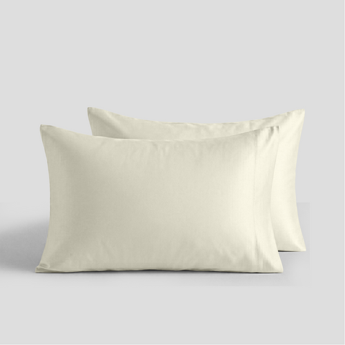 Ivory Organic Cotton Percale Pillowcases