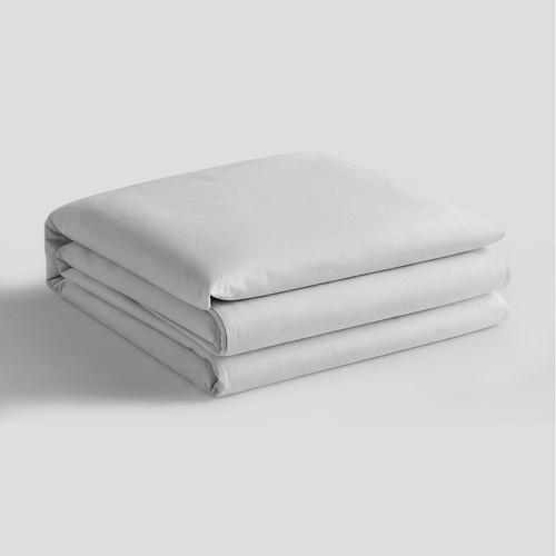 Light Grey Organic Cotton Percale Duvet Cover