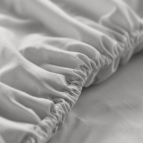 Light Grey Organic Cotton Percale Extra Deep Fitted Sheet
