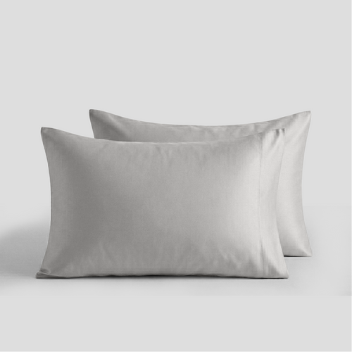 Light Grey Organic Cotton Percale Pillowcases