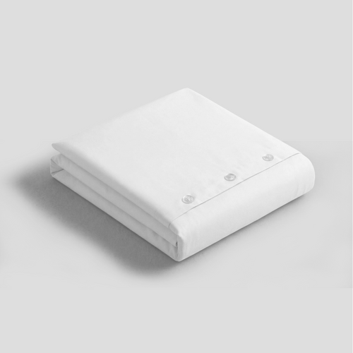 White Organic Cotton Percale Duvet Cover