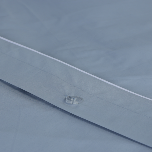 Percale Duvet Cover White Piped