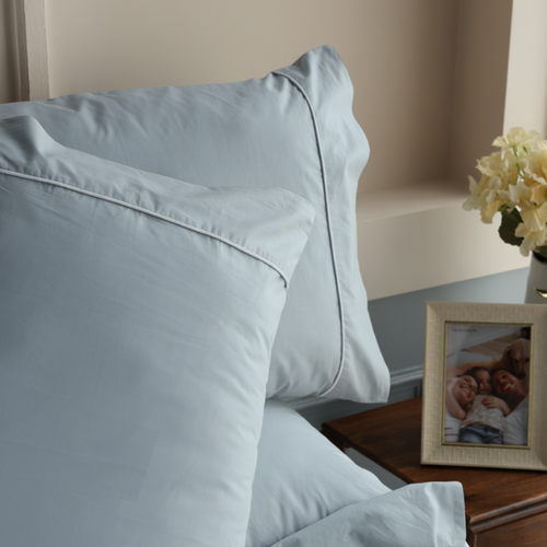 White Piped Percale Pillowcases