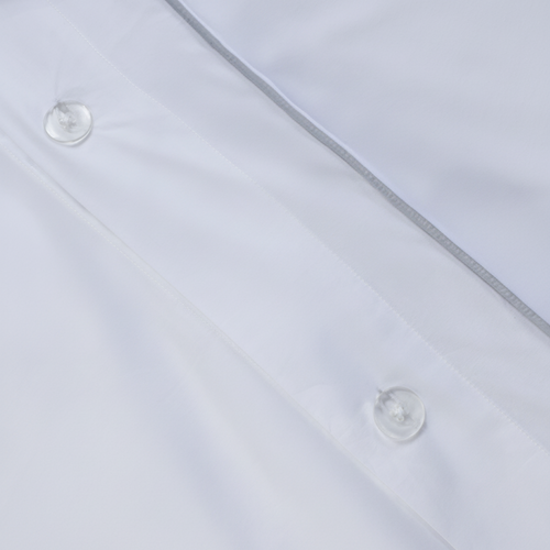 Light Blue Piped Percale Duvet Cover