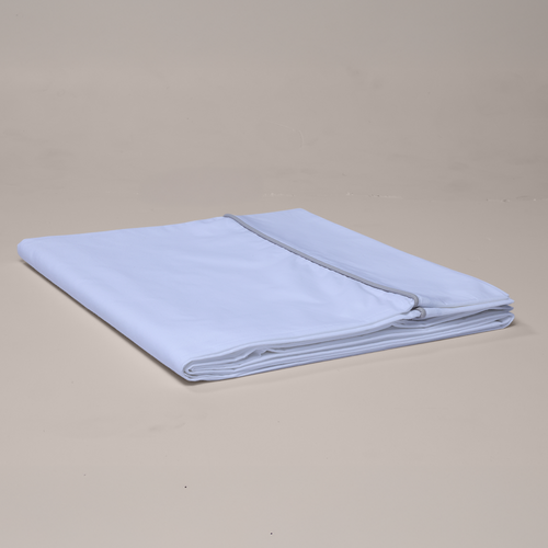 Light Grey Piped Percale Flat Sheet