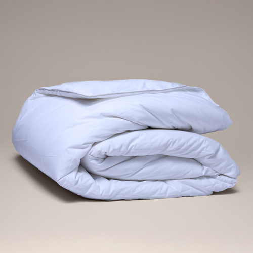 Light Grey Piped Percale Duvet Cover