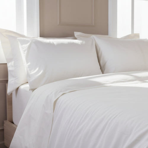 Ivory Cotton Percale Oxford Pillowcases