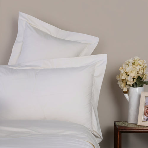 Ivory Organic Cotton Percale Oxford Pillowcases