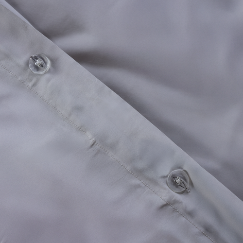 Light Grey Organic Cotton Percale Duvet Cover