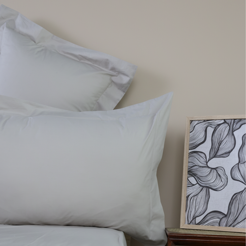 Light Grey Organic Cotton Percale Oxford Pillowcases