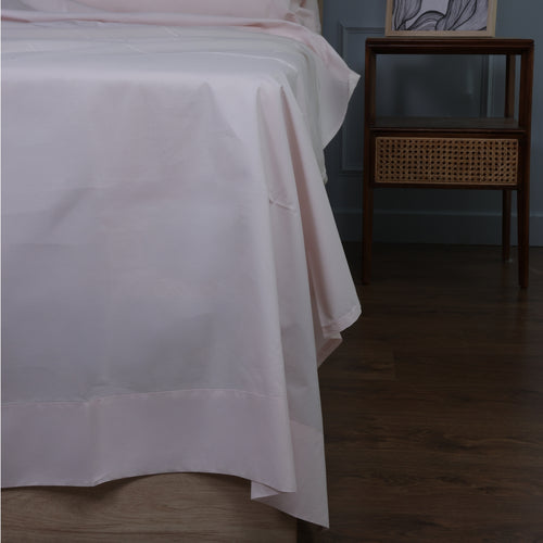 Soft Blush Organic Cotton Percale Flat Sheet