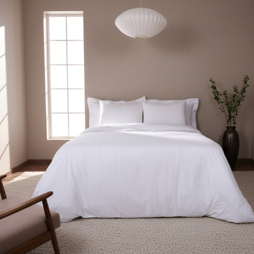 White Organic Percale Fitted Sheet
