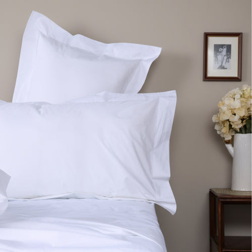 Cotton Percale Oxford Pillowcases White Organic