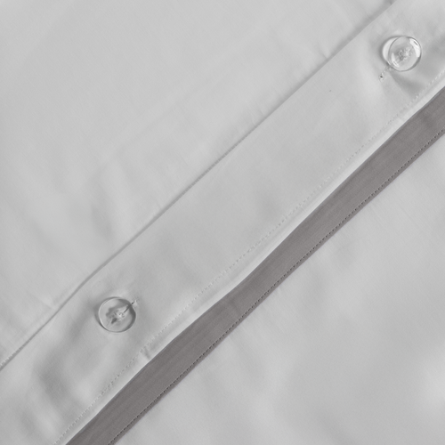 Border Sateen Duvet Cover Light Grey