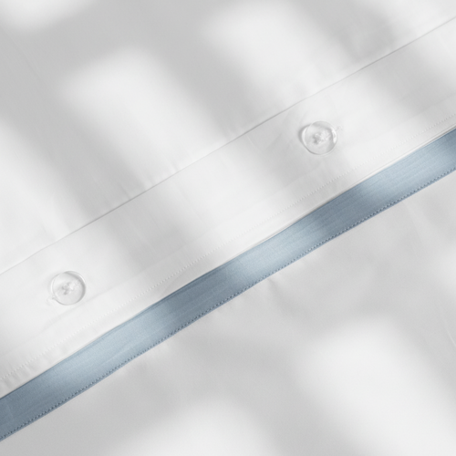 Light Blue Border Sateen Duvet Cover