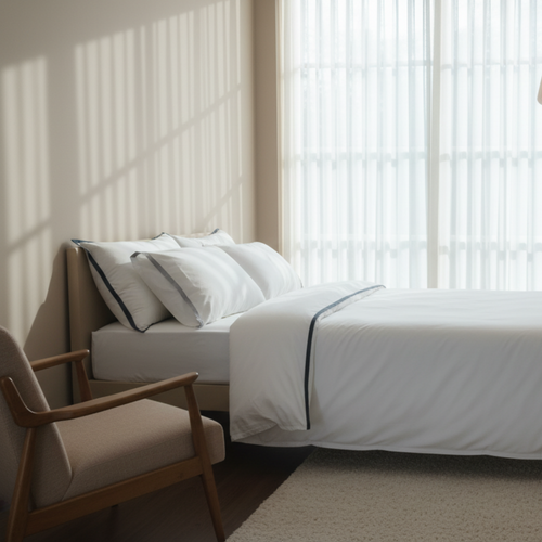 Nightfall Border Sateen Flat Sheet