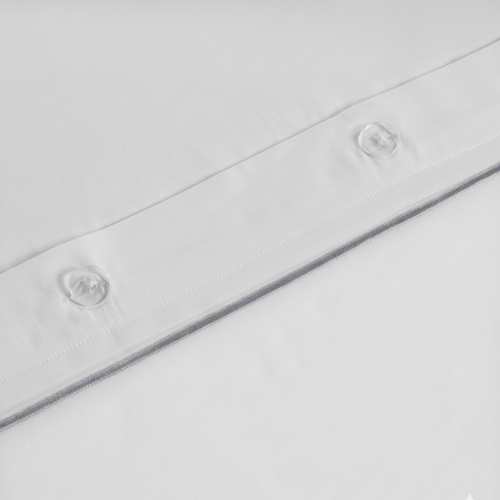 Embroidered Sateen Duvet Cover Light Grey