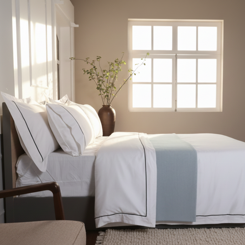 Nightfall Embroidered Sateen Oxford Pillowcases