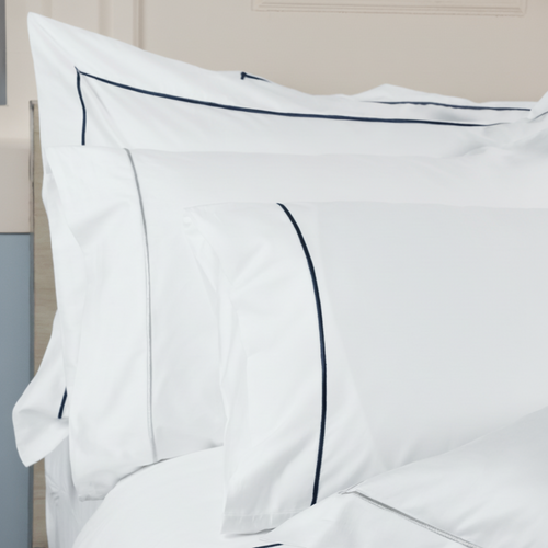Embroidered Sateen Pillowcases Nightfall
