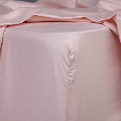 Soft Blush Luxury Cotton Sateen Fitted Sheet