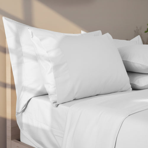 Cotton Sateen Oxford Pillowcases White Luxury