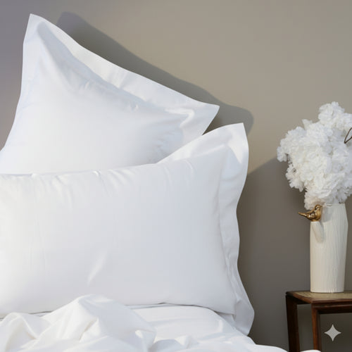 Sateen Oxford Pillowcases White Luxury Cotton