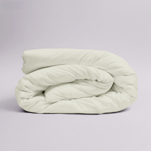 Ivory Organic Cotton Percale Duvet Cover