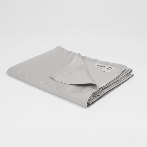 Light Grey Organic Cotton Percale Flat Sheet