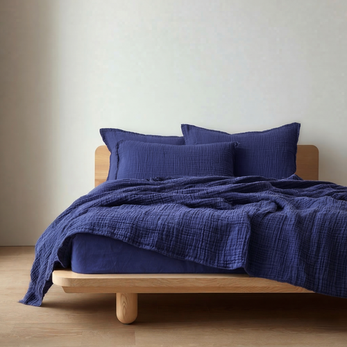 Astral Blue Muslin Duvet Cover