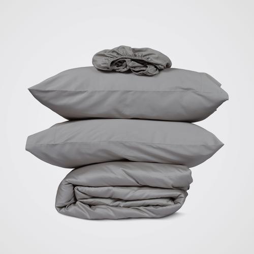Light Grey Silky Soft Sateen Duvet Set