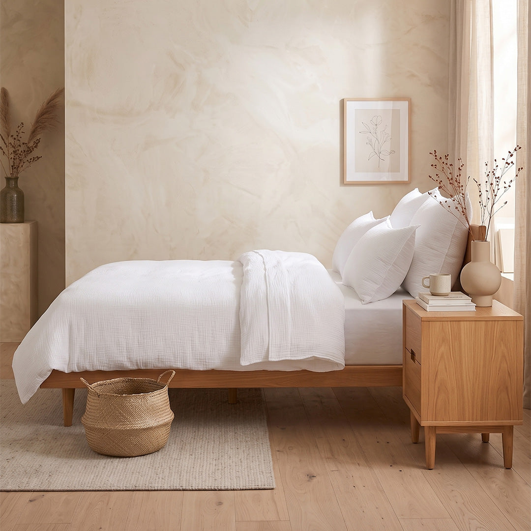 Soft & Breathable 4-Layered Organic Cotton Muslin Pillowcases - White