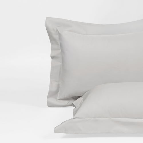 Light Grey Organic Cotton Percale Oxford Pillowcases