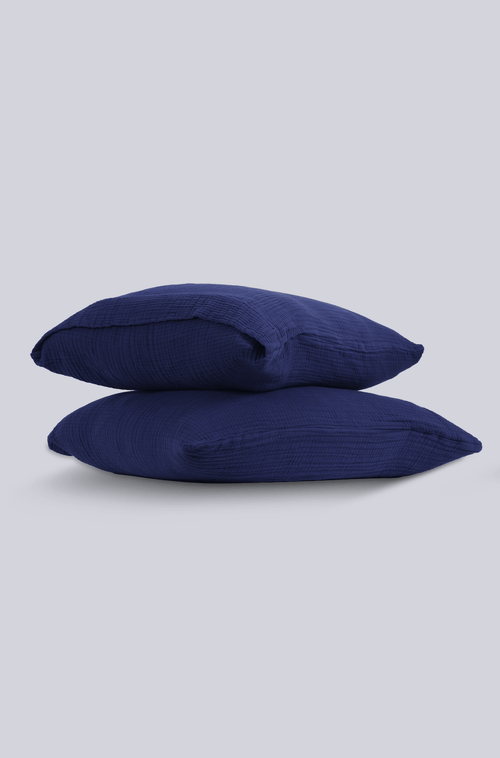 Astral Blue Muslin Pillowcases