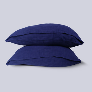 Astral Blue Muslin Square Pillowcases