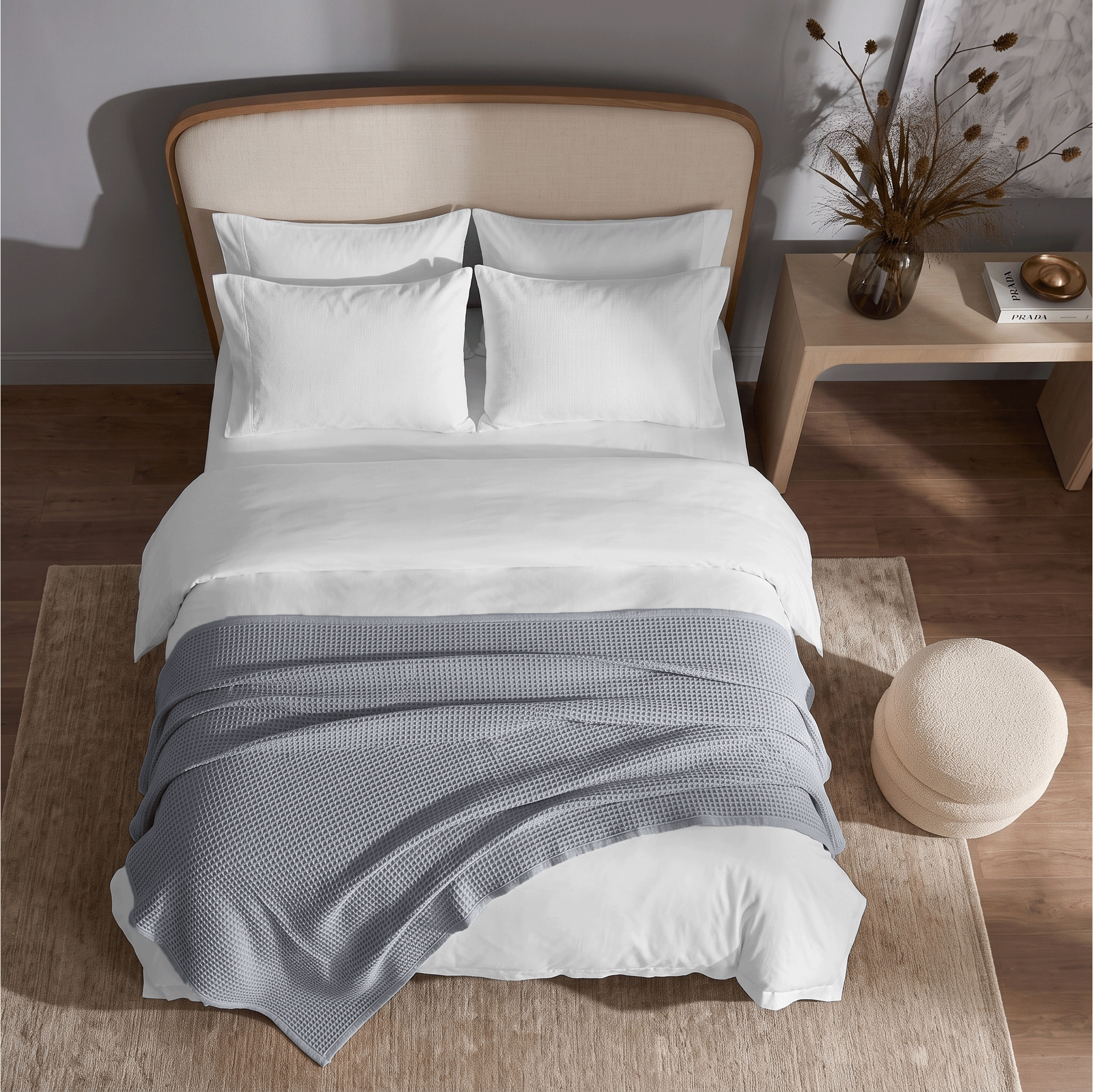 Light Blue Waffle Blanket