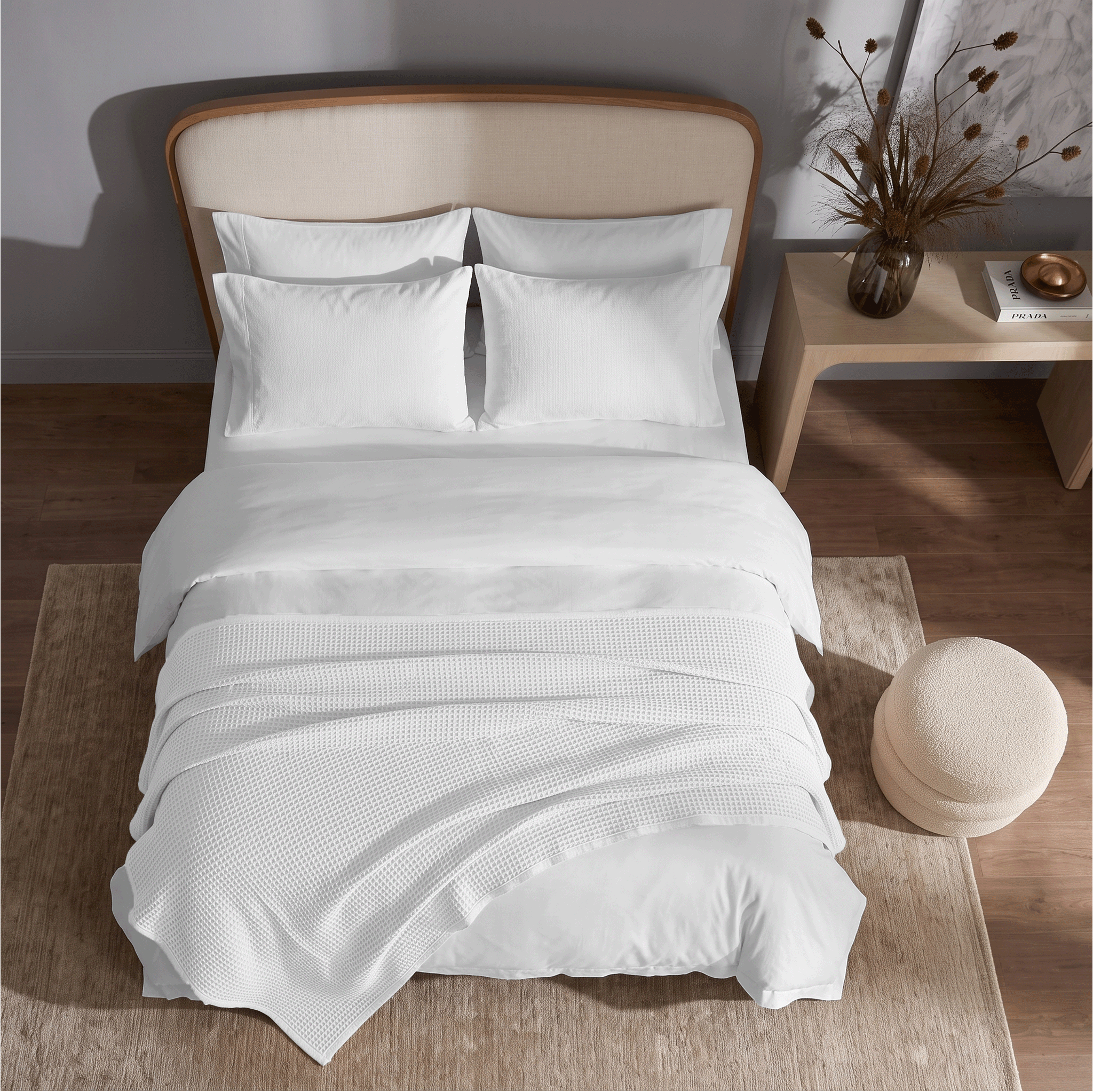 White Waffle Blanket