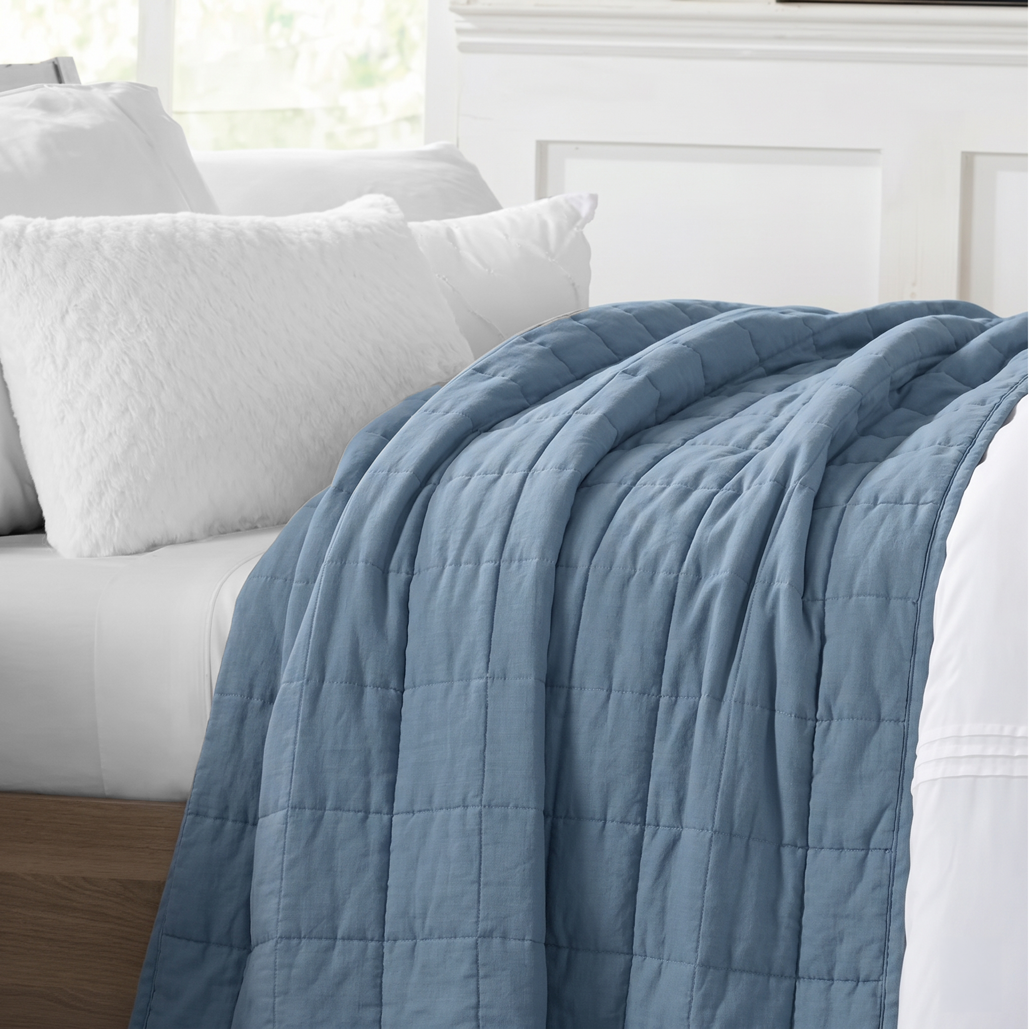Blue Haze Linen Cotton Quilt