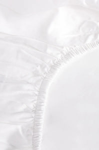 White Organic Cotton Percale Fitted Sheet