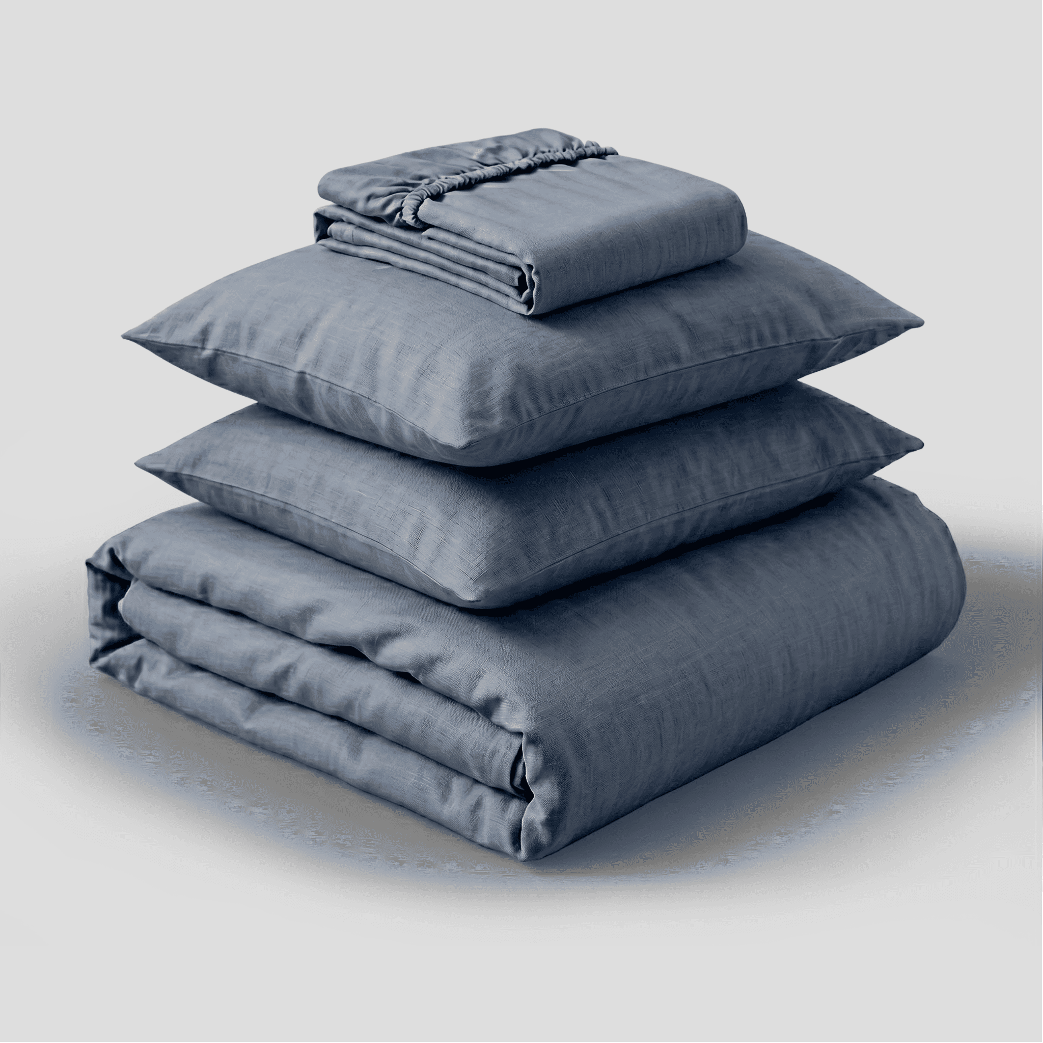 Dusty Blue Breathable Linen Duvet Set