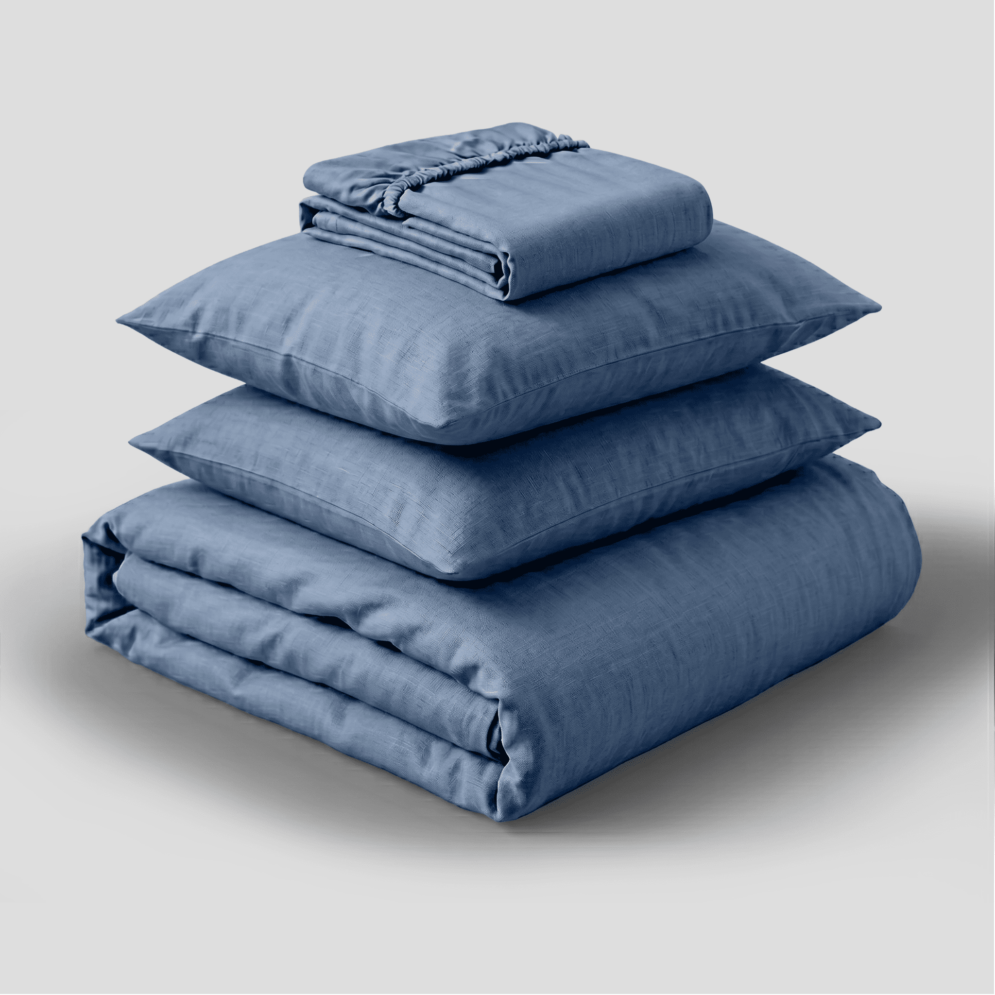 Dusty Blue Breathable Linen Duvet Set