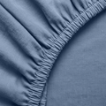Dusty Blue European Linen Fitted Sheet